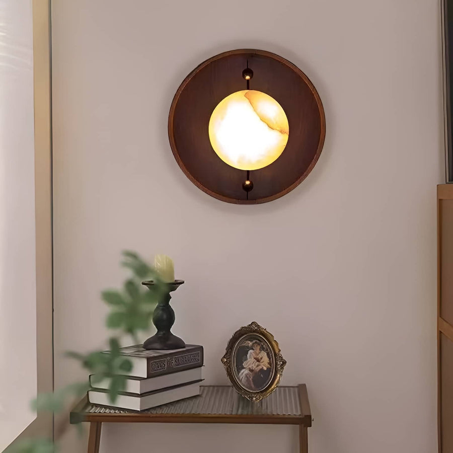Vintage Marble Globe Wall Sconce-Lighting > Wall Lights-casanuva-casanuva