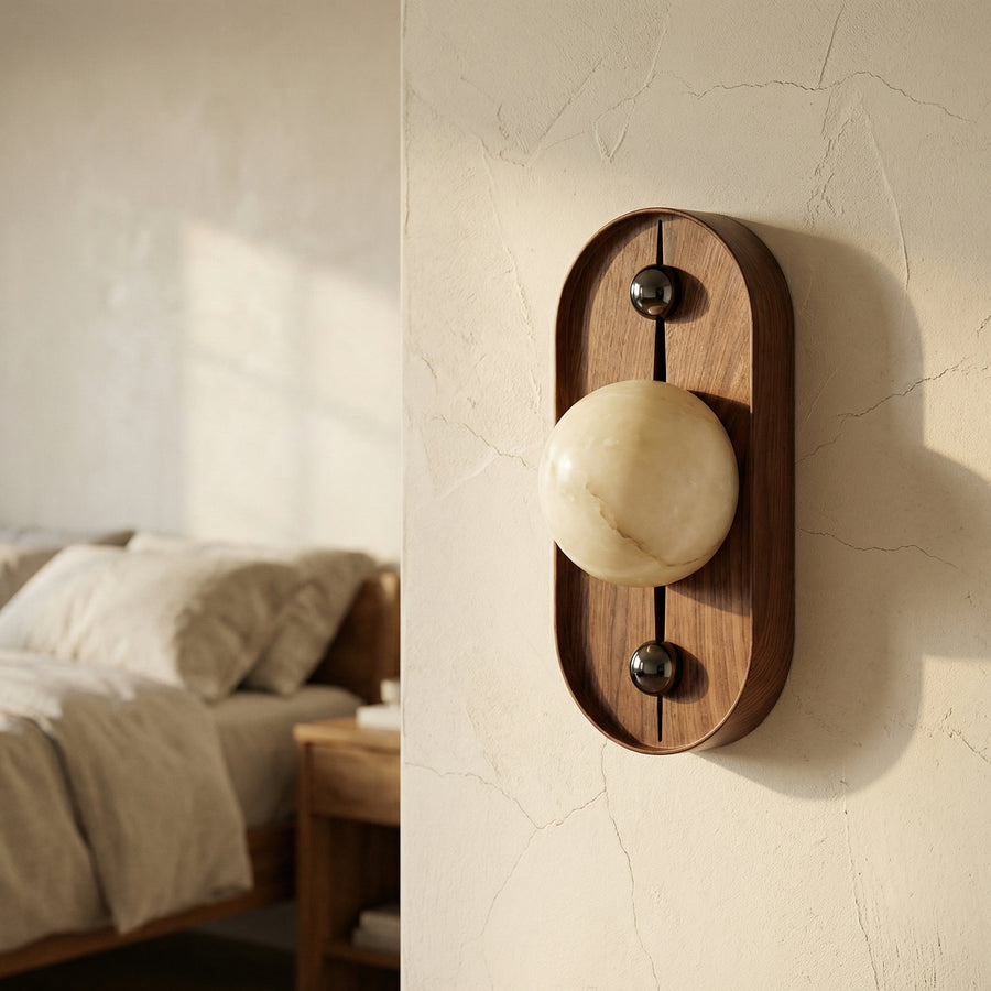 Vintage Marble Globe Wall Sconce-Lighting > Wall Lights-casanuva-casanuva