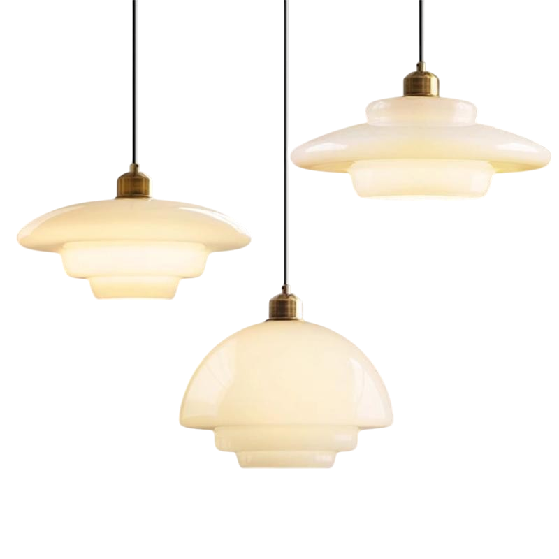 Vintage Milky Glass Pendant Light-Lighting > Pendant Lights-casanuva-casanuva