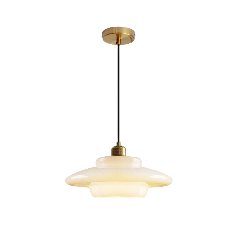 Vintage Milky Glass Pendant Light-Lighting > Pendant Lights-casanuva-Style C: 32cm x 19cm-casanuva