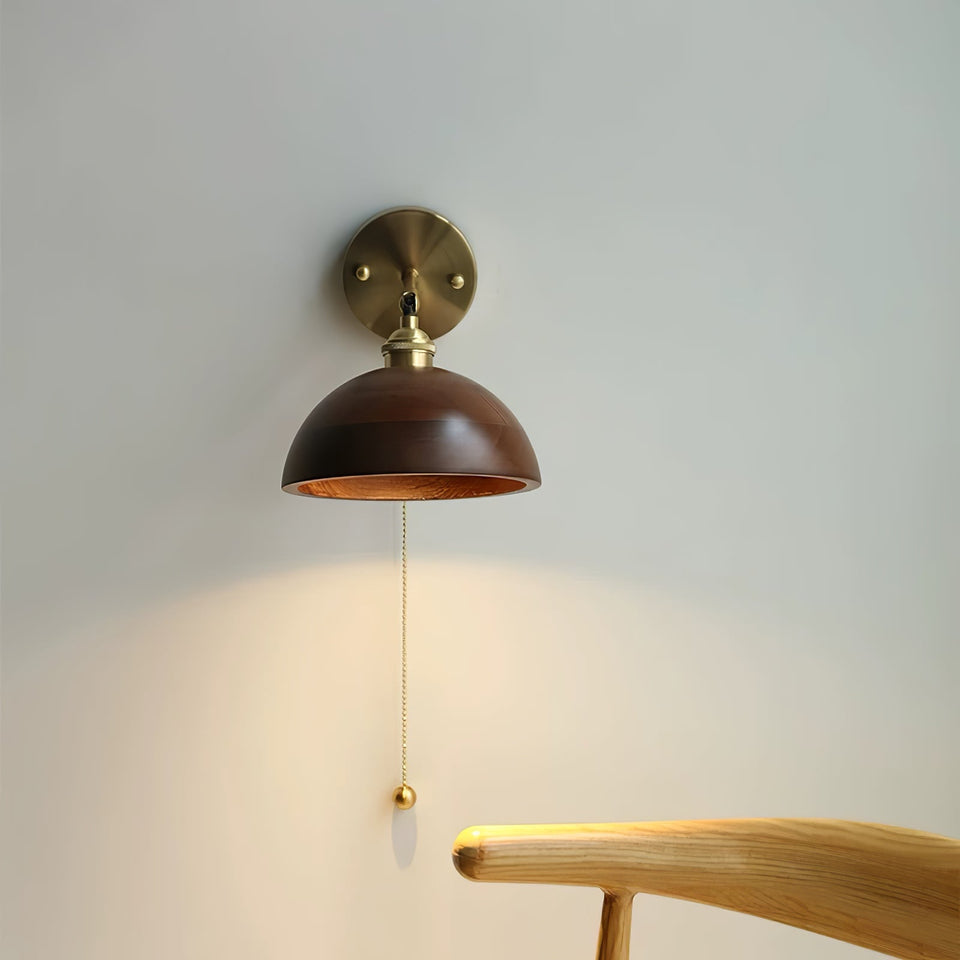 Vintage Wood Wall Lamp Fixture-Lighting > Wall Lights-casanuva-casanuva
