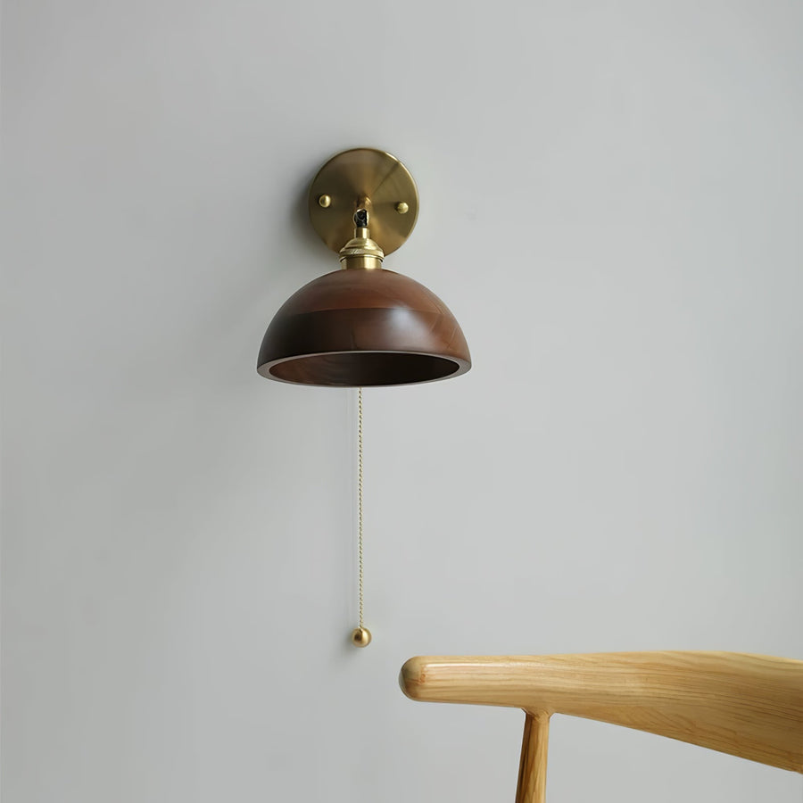 Vintage Wood Wall Lamp Fixture-Lighting > Wall Lights-casanuva-casanuva