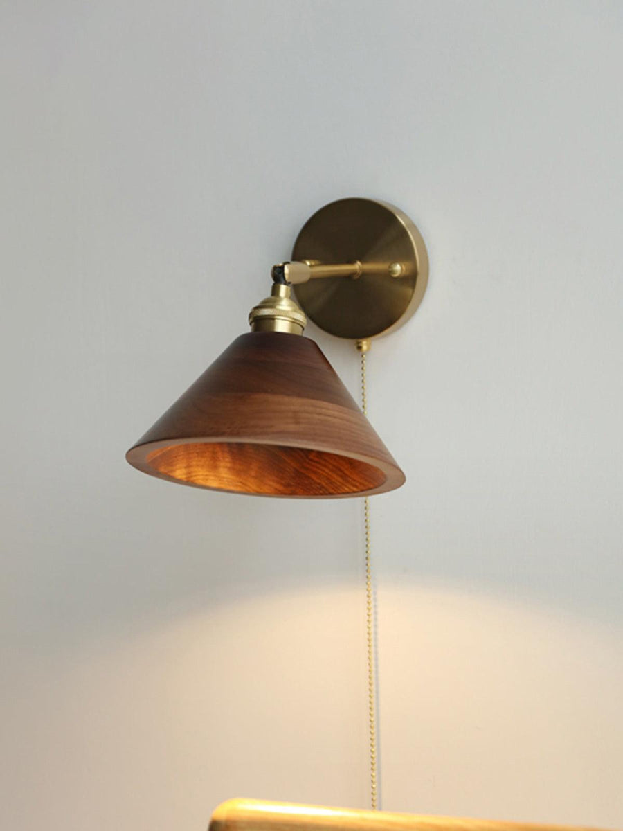 Vintage Wood Wall Lamp Fixture-Lighting > Wall Lights-casanuva-casanuva