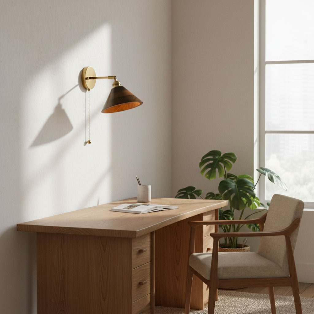 Vintage Wood Wall Lamp Fixture-Lighting > Wall Lights-casanuva-casanuva