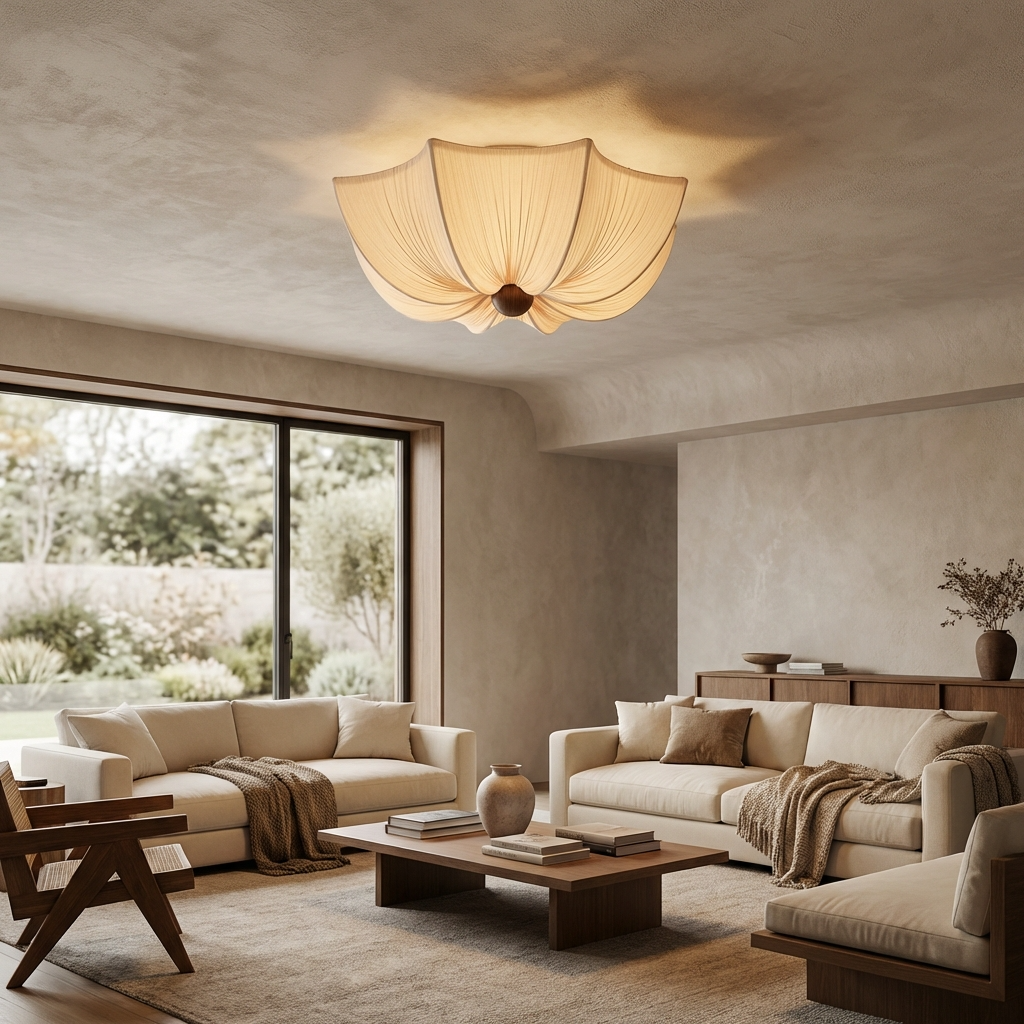Wabi Sabi Fabric Ceiling Light-Lighting > Pendant Lights-casanuva-casanuva