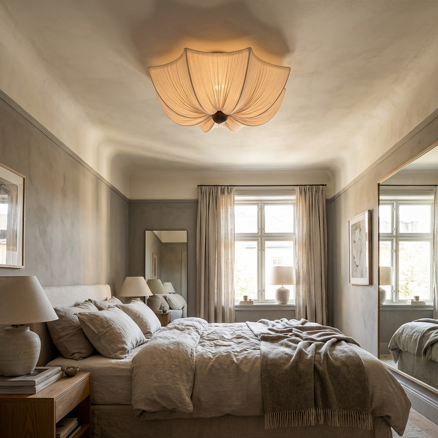 Wabi Sabi Fabric Ceiling Light-Lighting > Pendant Lights-casanuva-casanuva