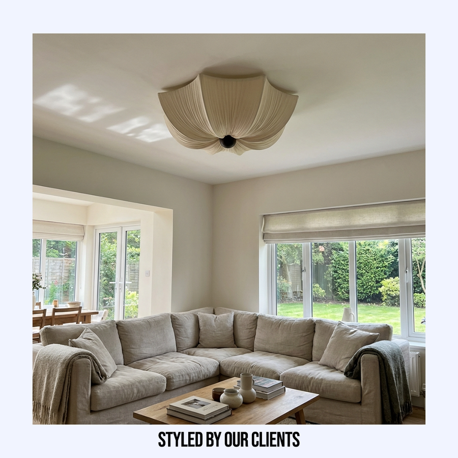 Wabi Sabi Fabric Ceiling Light-Lighting > Pendant Lights-casanuva-casanuva
