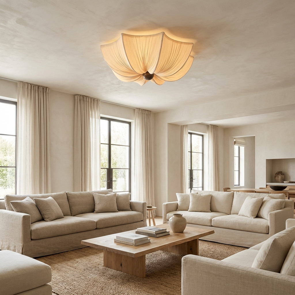 Wabi Sabi Fabric Ceiling Light-Lighting > Pendant Lights-casanuva-casanuva