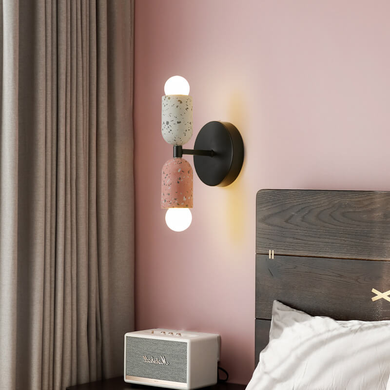 Wabi-Sabi Iron Cement 2-Light Wall Sconce Lamp-Lighting > Wall Lights-casanuva-casanuva