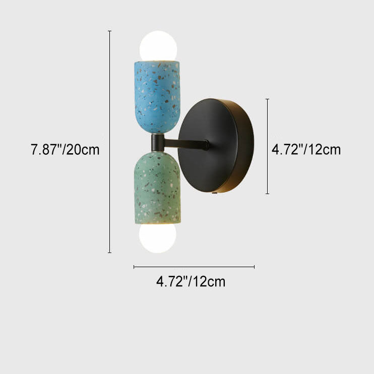 Wabi-Sabi Iron Cement 2-Light Wall Sconce Lamp-Lighting > Wall Lights-casanuva-casanuva