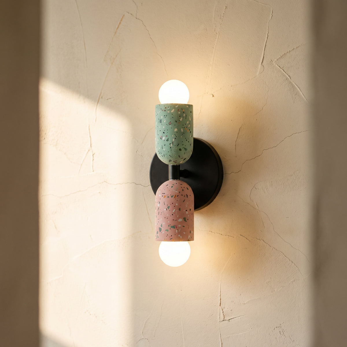 Wabi-Sabi Iron Cement 2-Light Wall Sconce Lamp-Lighting > Wall Lights-casanuva-casanuva