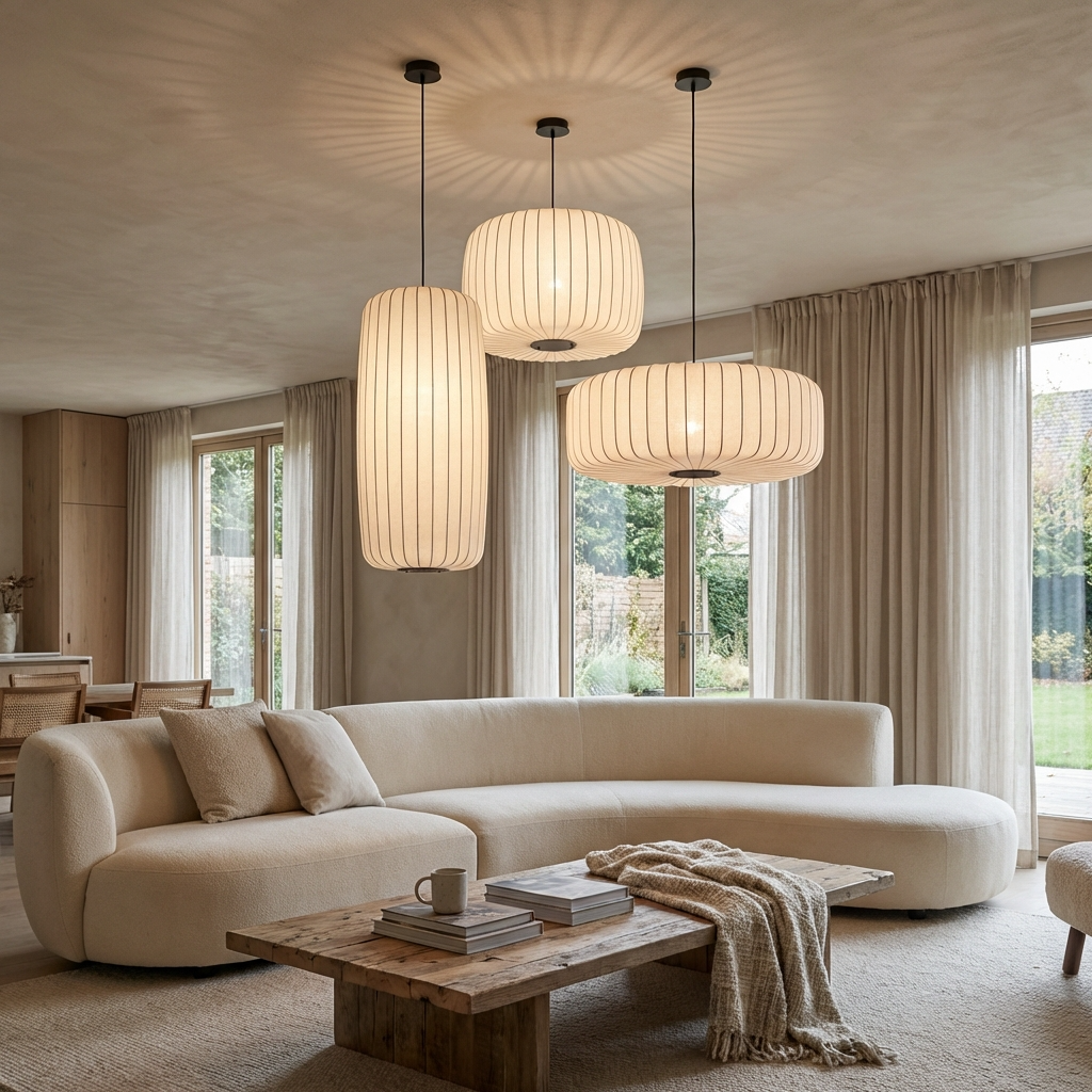 Wabi Sabi Silk Japanese Chandelier-Lighting > Chandeliers & Pendant Lights-casanuva-casanuva