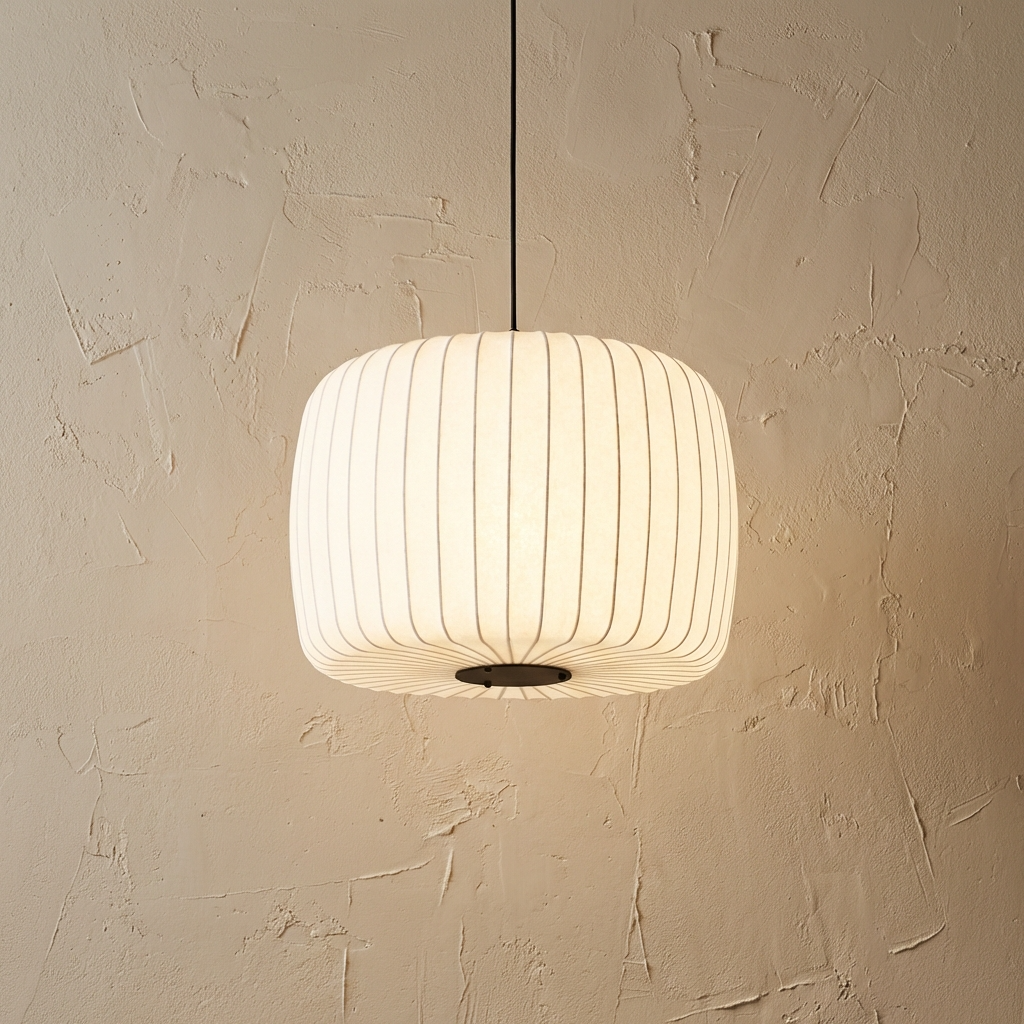 Wabi Sabi Silk Japanese Chandelier-Lighting > Chandeliers & Pendant Lights-casanuva-42x25cm-Warm Light-casanuva