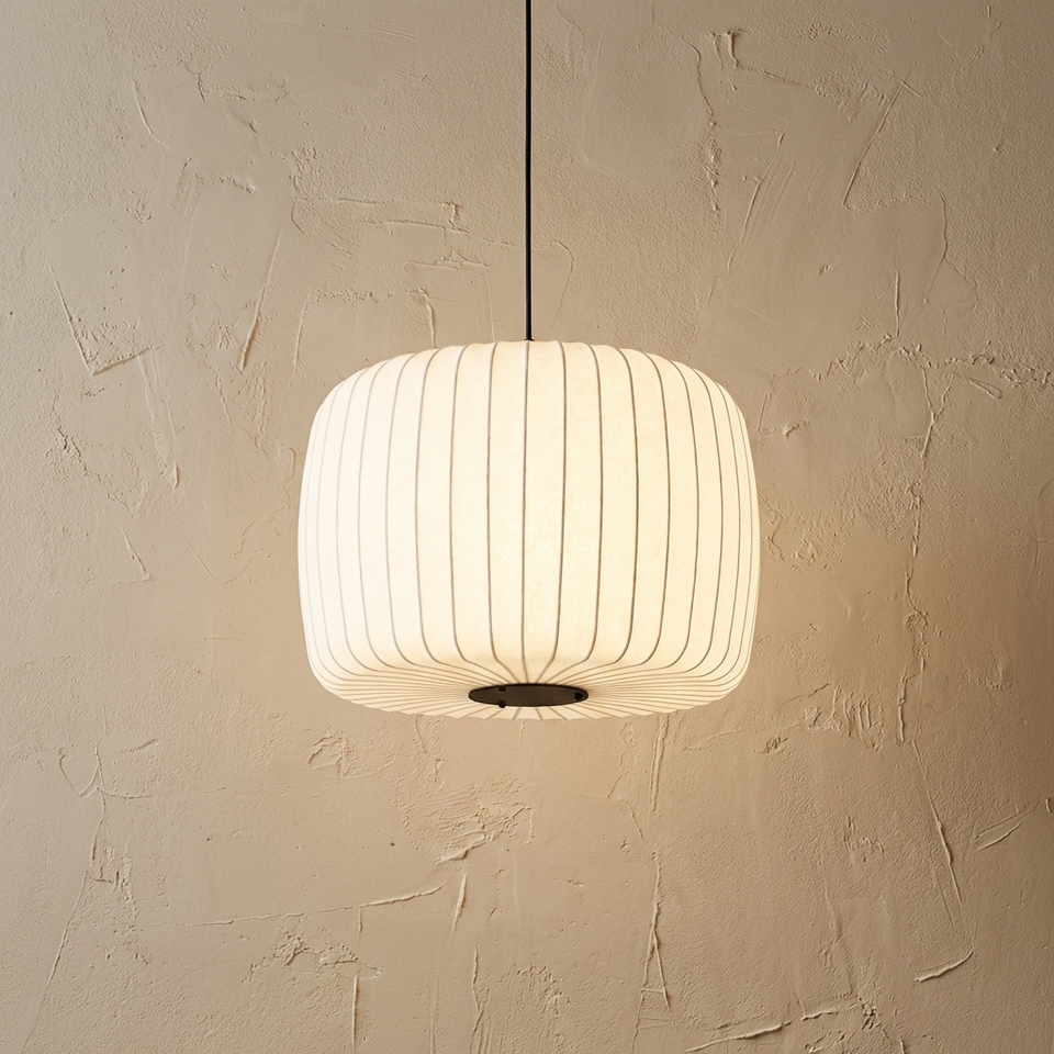 Wabi Sabi Silk Japanese Chandelier-Lighting > Chandeliers & Pendant Lights-casanuva-42x25cm-Warm Light-casanuva