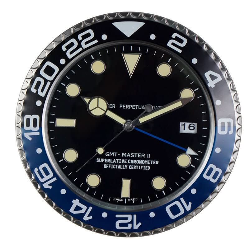 Wall Clock Stainless Steel Luminous Hands Silent Quartz Movement-Home Decor > Clocks-casanuva-Black-Blue-casanuva