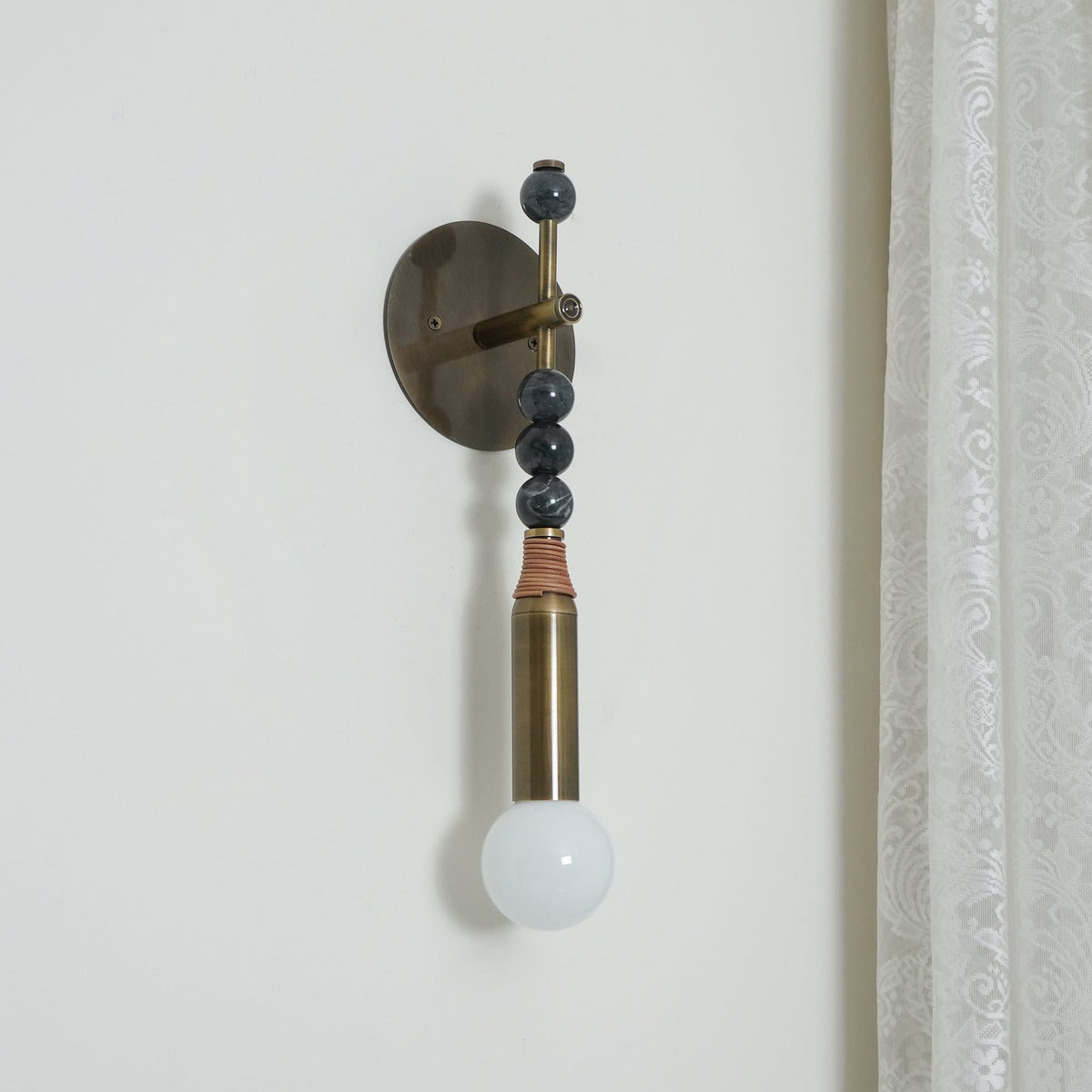 Wall Lamp LED Modern Design-Lighting > Wall Lights-casanuva-15cmx11.5cmx48cm-Brass+Black marble-casanuva