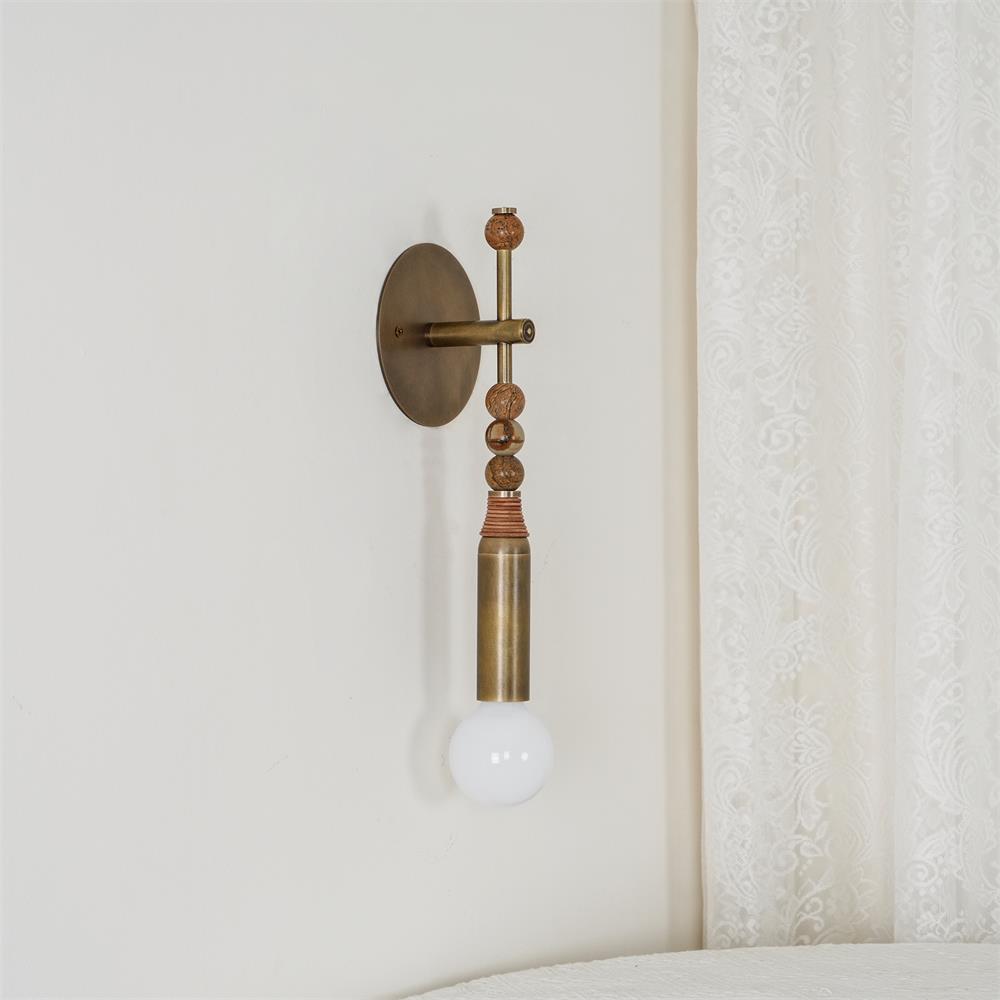 Wall Lamp LED Modern Design-Lighting > Wall Lights-casanuva-15cmx11.5cmx48cm-Brass+Brown marble-casanuva