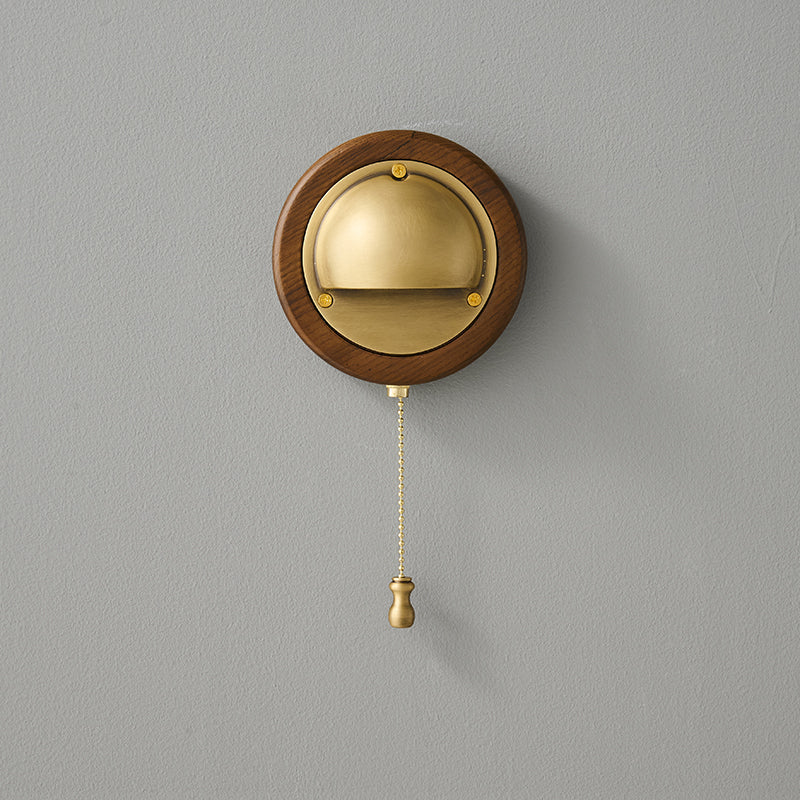 Wall Lamp Signal Design-Lighting > Wall Lights-casanuva-12cmx6cmx12cm-Walnut color & Brass-Send 1 light fixture-casanuva