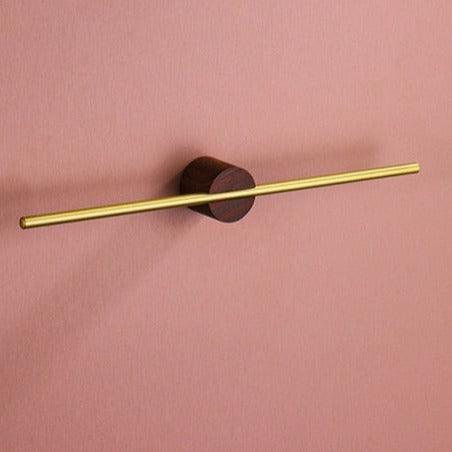 Wall-Mounted Minimalist Towel Bar-Bedding & Bath > Bathroom Accessories-casanuva-Wood SaddleBrown-Gold-casanuva