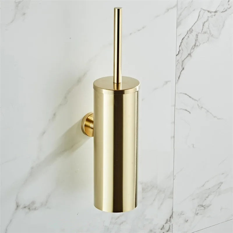 Wall-Mounted Toilet Brush Stylish Design for Modern Bathrooms-Bedding & Bath > Bathroom Accessories-casanuva-Gold-casanuva