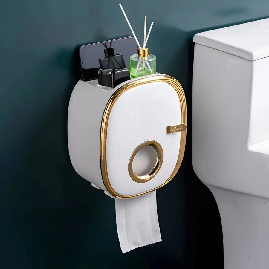 Wall Mounted Toilet Paper Holder with Shelf Storage-Bedding & Bath > Bathroom Accessories-casanuva-casanuva