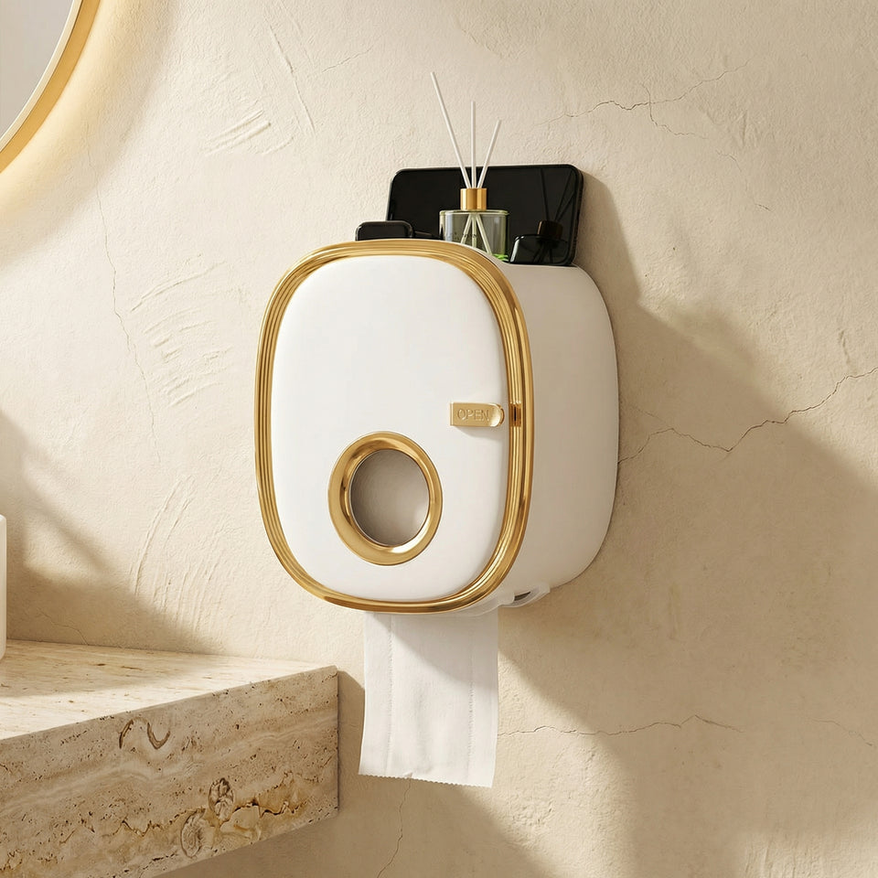Wall Mounted Toilet Paper Holder with Shelf Storage-Bedding & Bath > Bathroom Accessories-casanuva-casanuva