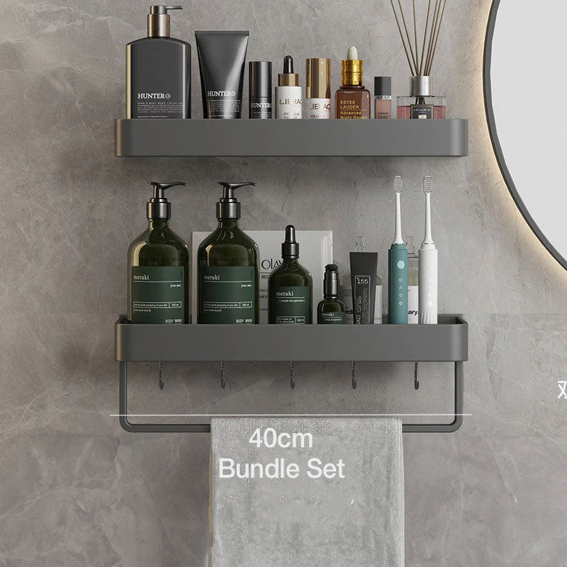 Wall Shelf for Organized Bathroom Storage-Bedding & Bath > Bathroom Accessories-casanuva-Bundle set - 40cm-casanuva
