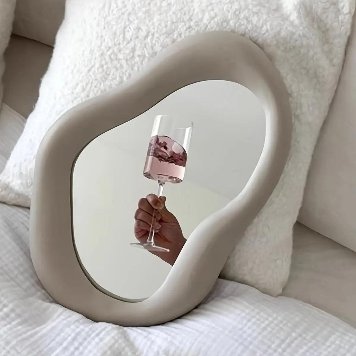 Warped Wall Mirror-Home Decor > Decorative Accessories-casanuva-Milk-casanuva