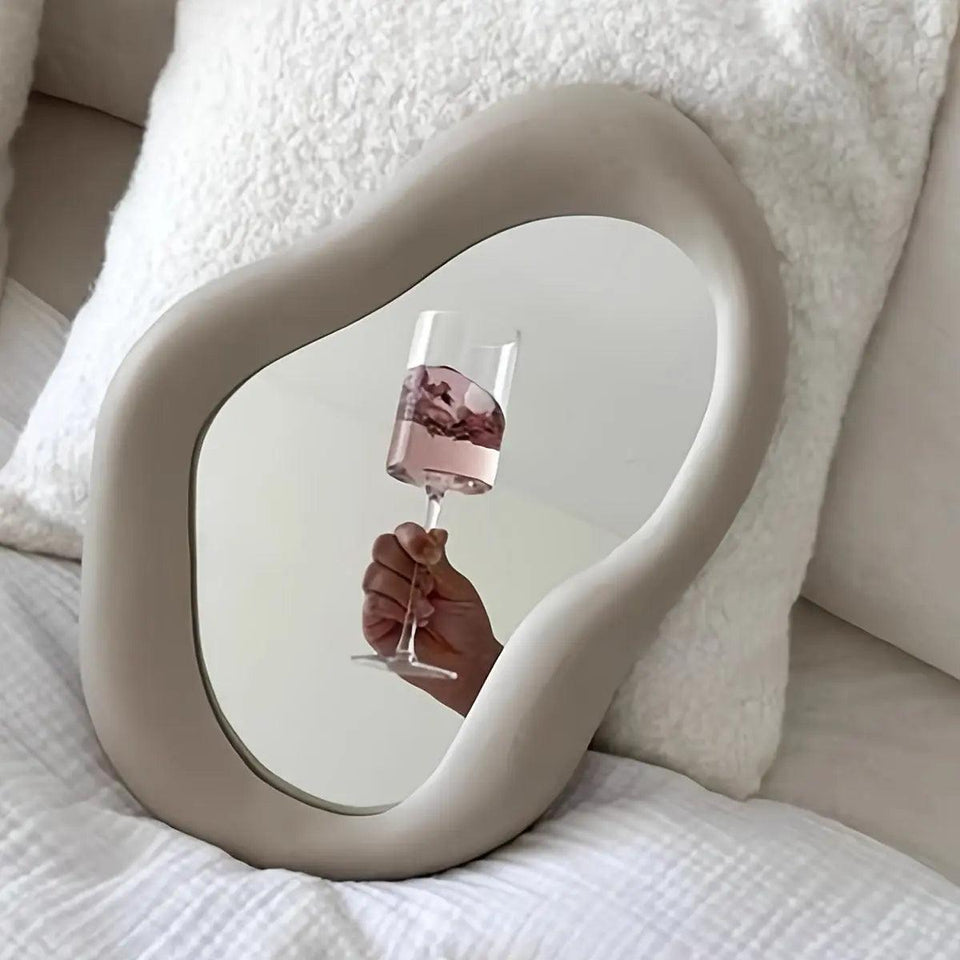Warped Wall Mirror-Home Decor > Decorative Accessories-casanuva-Milk-casanuva