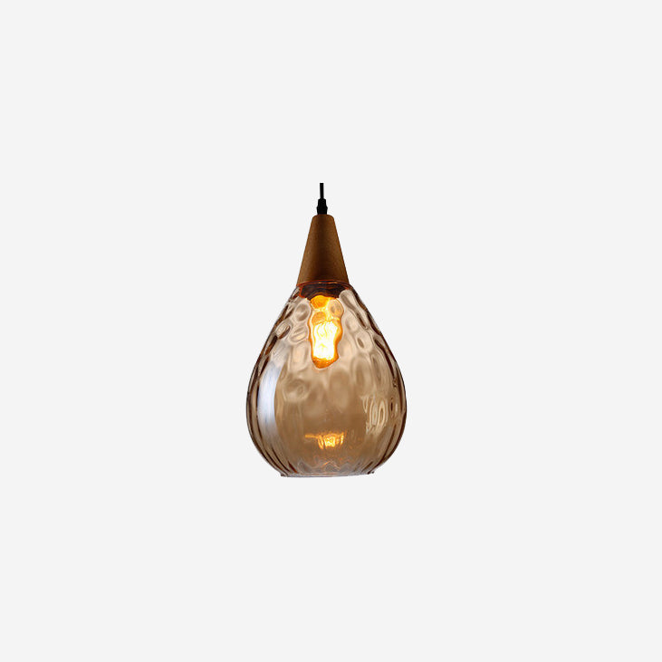 Water Ripple Glass Drop Pendant Light-Lighting > Pendant Lights-casanuva-Large-Amber-100V-120V-casanuva