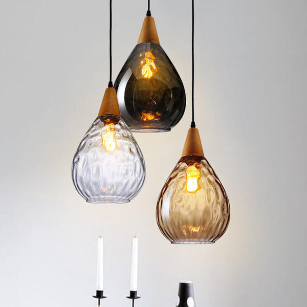 Water Ripple Glass Drop Pendant Light-Lighting > Pendant Lights-casanuva-Large-Clear-220V-240V-casanuva