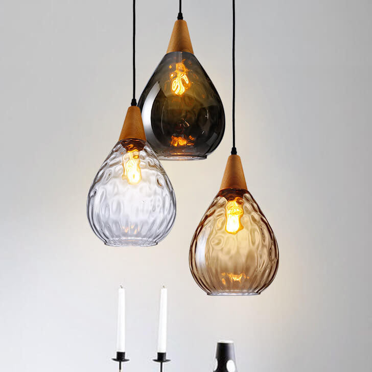 Water Ripple Glass Drop Pendant Light-Lighting > Pendant Lights-casanuva-Large-Clear-220V-240V-casanuva