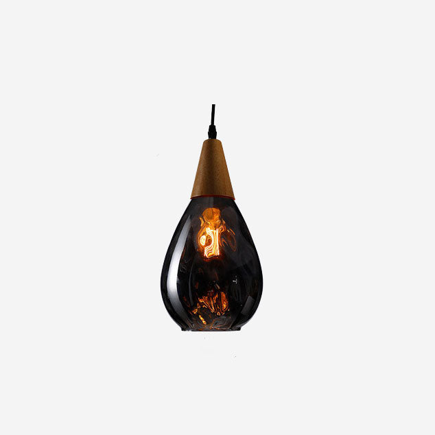 Water Ripple Glass Drop Pendant Light-Lighting > Pendant Lights-casanuva-Small-Smoke Gray-100V-120V-casanuva