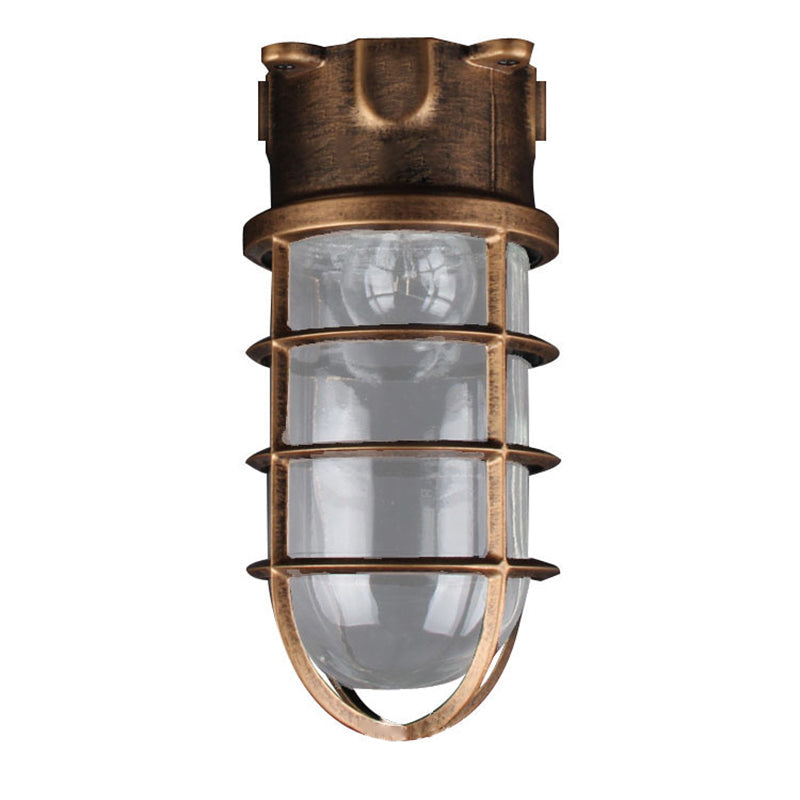 Waterproof Aluminum Alloy Glass Cylinder Outdoor Ceiling Light 1-Light Semi-Flush Mount-Lighting > Outdoor Lighting-casanuva-casanuva
