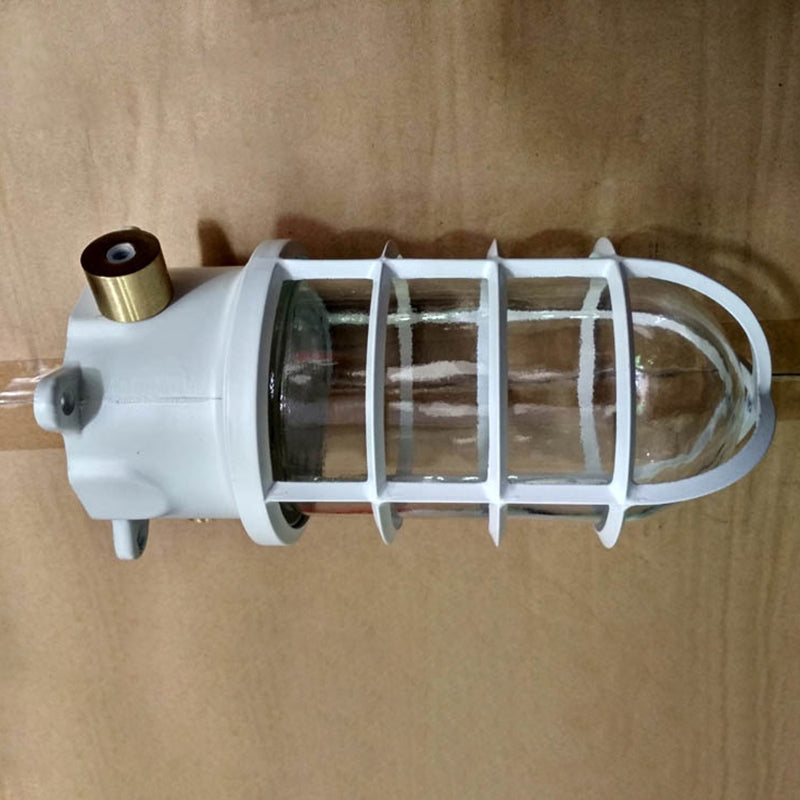 Waterproof Aluminum Alloy Glass Cylinder Outdoor Ceiling Light 1-Light Semi-Flush Mount-Lighting > Outdoor Lighting-casanuva-White - Side Wired-100V-120V-casanuva