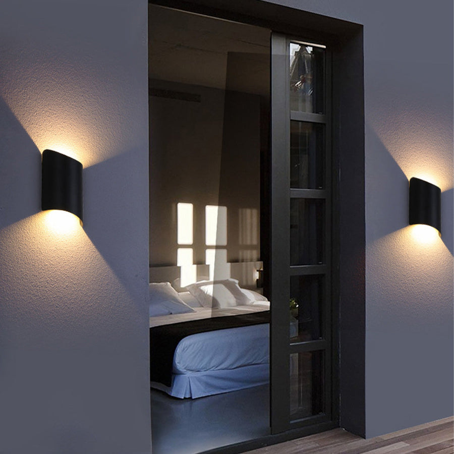 Waterproof Aluminum Black LED Outdoor Wall Light-Lighting > Outdoor Lighting-casanuva-Black-D12.5*H22.5cm-Warm Light-casanuva