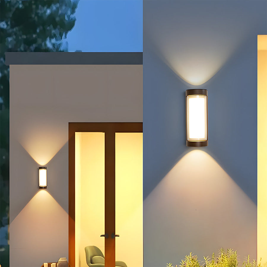 Waterproof LED Outdoor Wall Light Black Up and Down Design-Lighting > Outdoor Lighting-casanuva-Round-H9.5cm(8w)-Cool White-casanuva