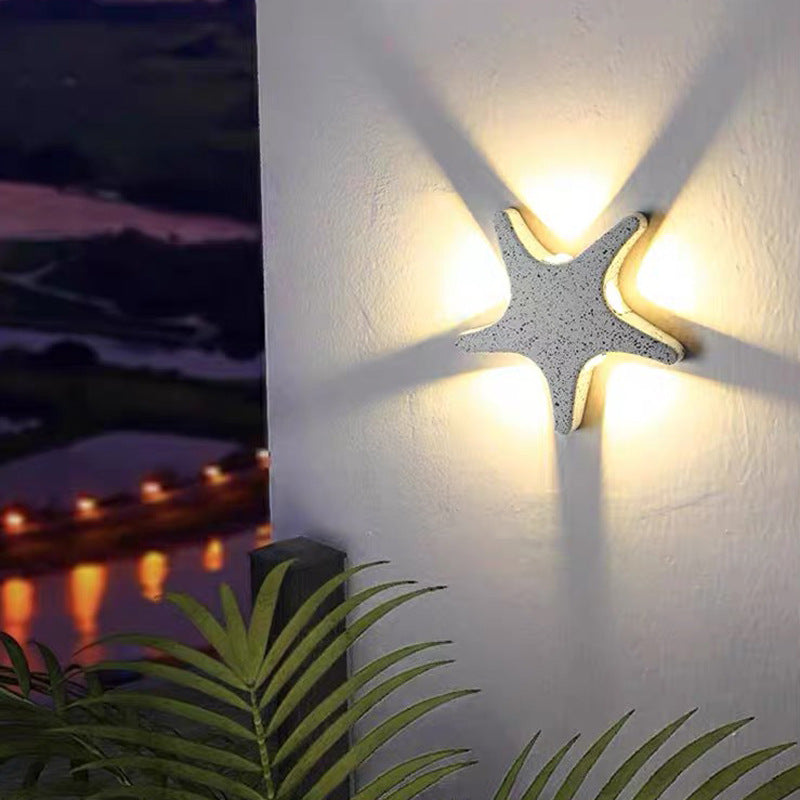 Waterproof LED Outdoor Wall Light Die-Cast Aluminum Starfish Design-Lighting > Outdoor Lighting-casanuva-Speckles-Warm Light (3000K)-100V-120V-casanuva