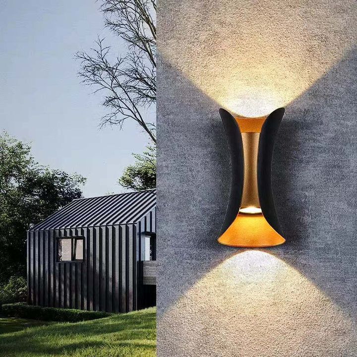 Waterproof LED Outdoor Wall Light-Lighting > Outdoor Lighting-casanuva-Black & Gold-D20*10CM-Nature White-casanuva