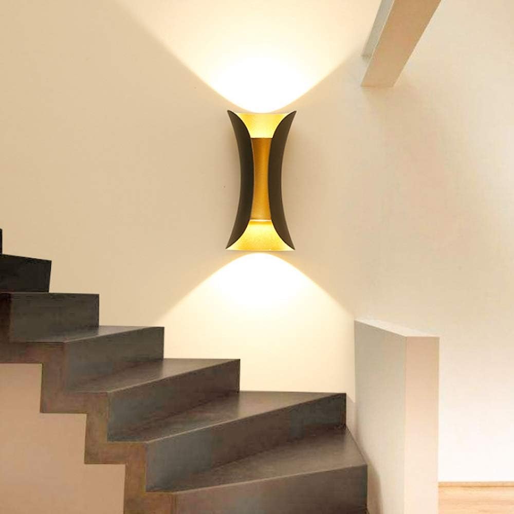 Waterproof LED Outdoor Wall Light-Lighting > Outdoor Lighting-casanuva-Black & Gold-D40*15CM-Cool White-casanuva