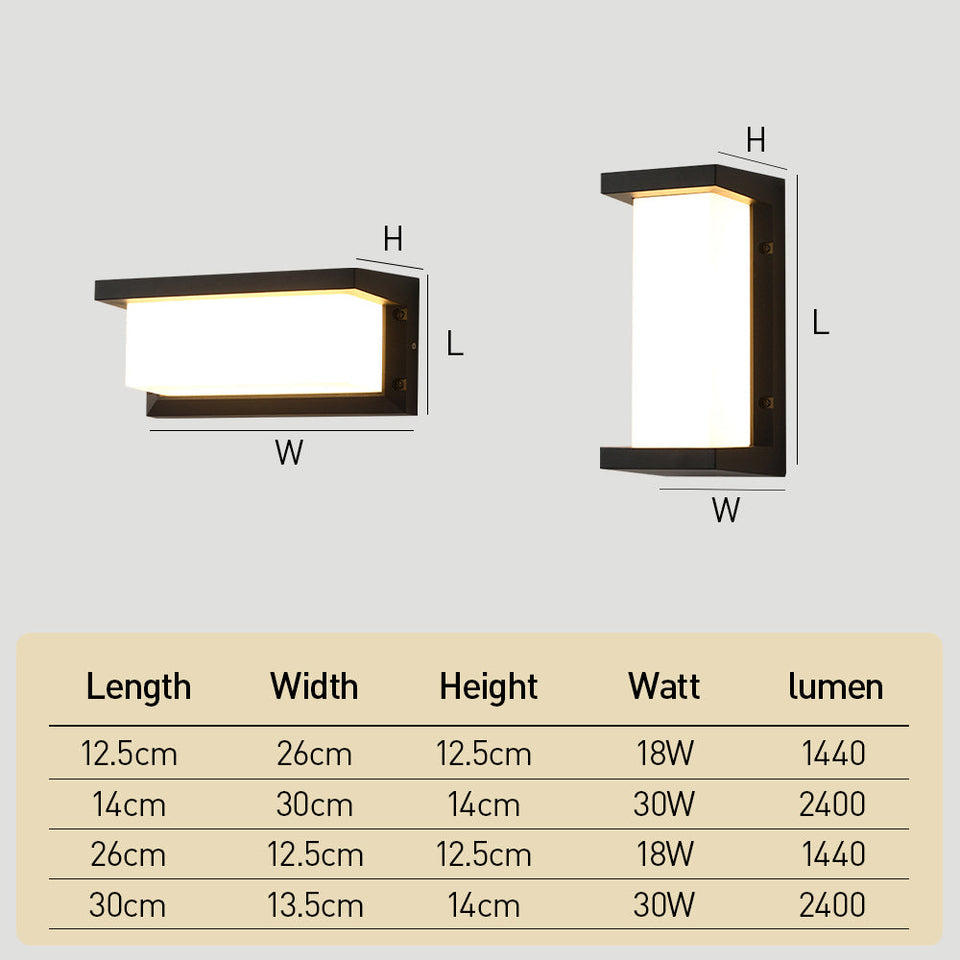 Waterproof Outdoor LED Wall Light Sensor-Lighting > Outdoor Lighting-casanuva-casanuva