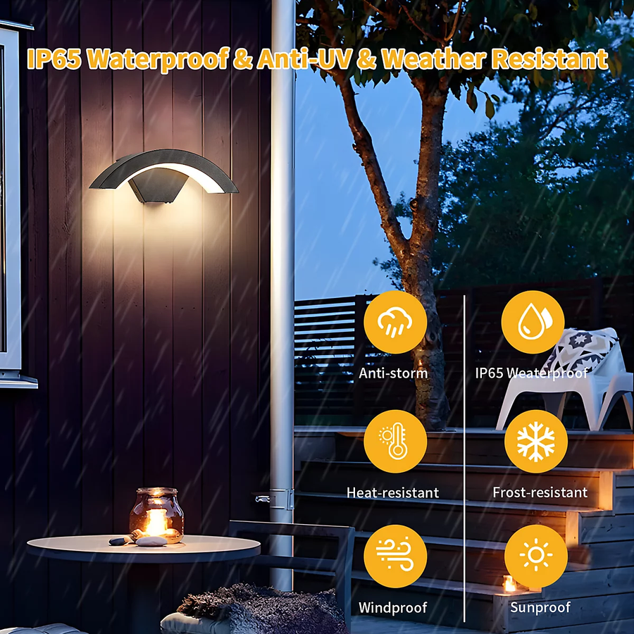 Waterproof Outdoor Wall Light IP65 for Porch Garden Courtyard-Lighting > Outdoor Lighting-casanuva-casanuva
