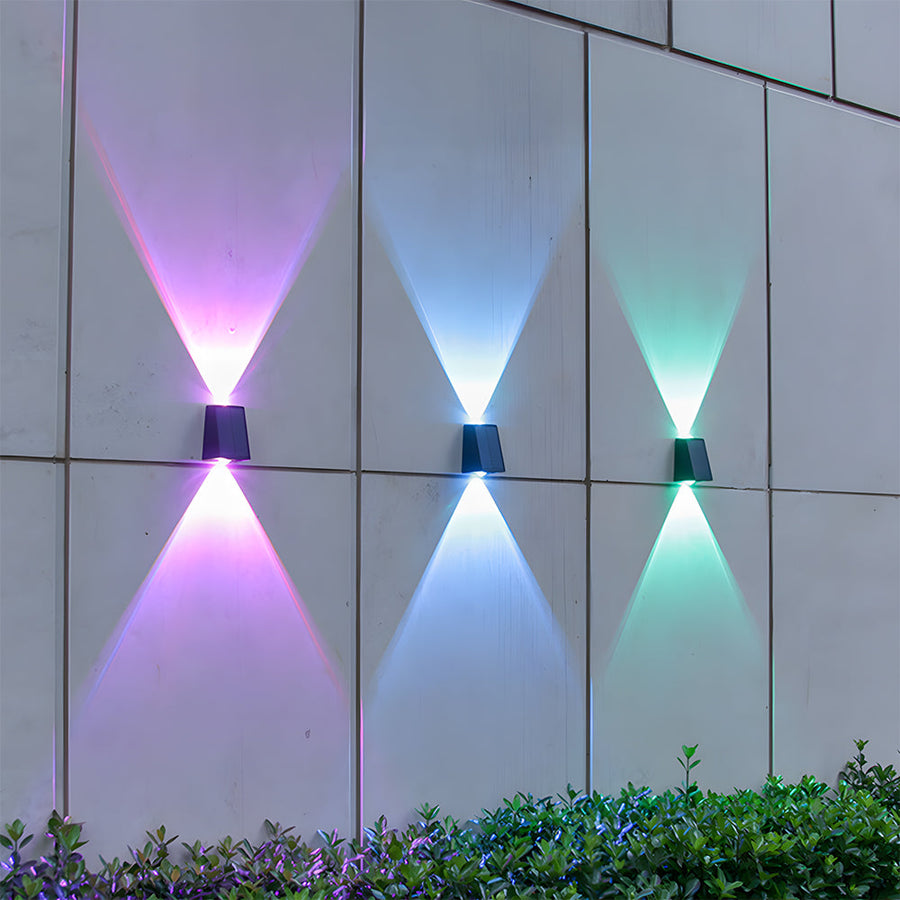 Waterproof Solar Outdoor Wall Light Up and Down for Fence Garage Porch-Lighting > Outdoor Lighting-casanuva-Black-H12cm-RGB-casanuva