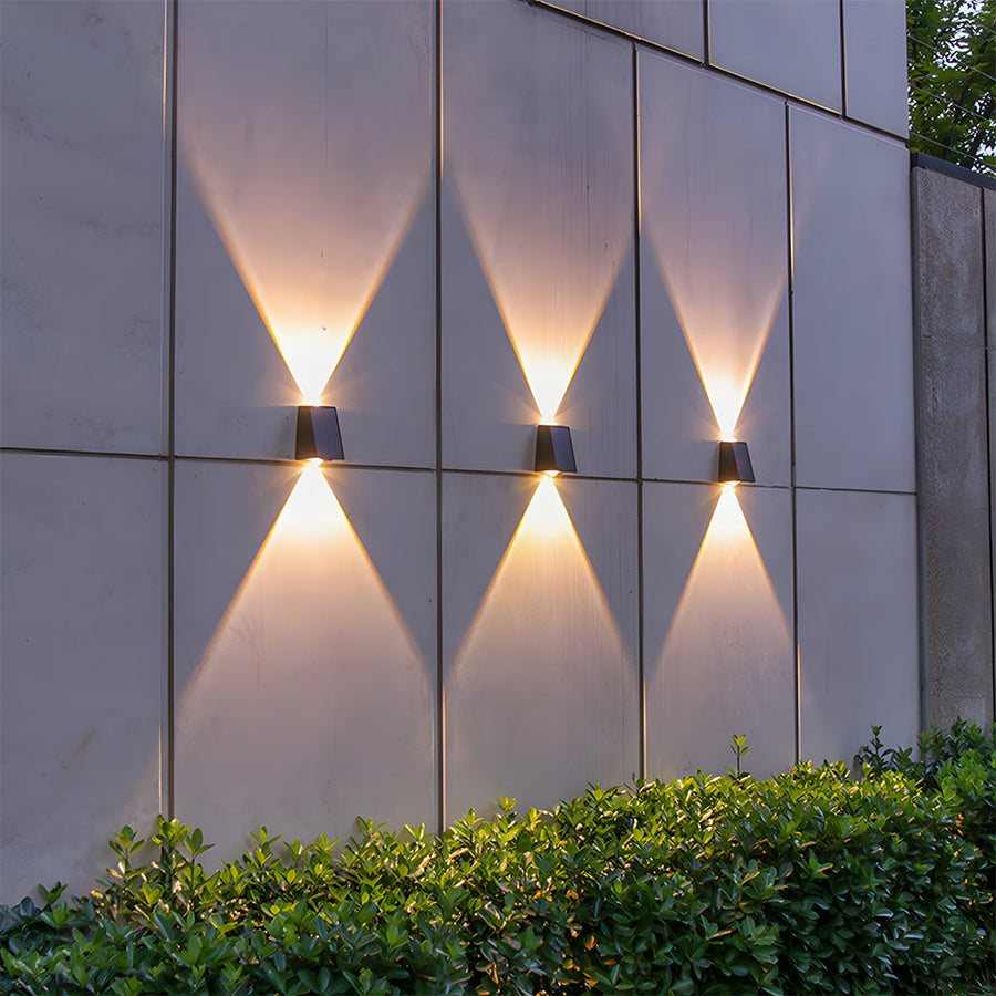 Waterproof Solar Outdoor Wall Light Up and Down for Fence and Porch-Lighting > Outdoor Lighting-casanuva-Black-H12cm-Warm white-casanuva