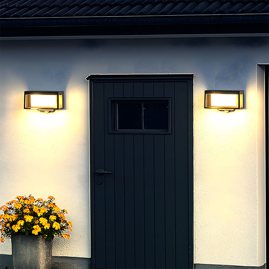 Waterproof Solar Wall Sconce with Motion Sensor for Outdoor Use-Lighting > Outdoor Lighting-casanuva-Black-L16*H11cm-Cool white-casanuva