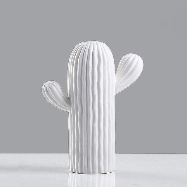 White Porcelain Cactus Collection-Home Decor > Decorative Accessories-casanuva-Medium cactus-casanuva
