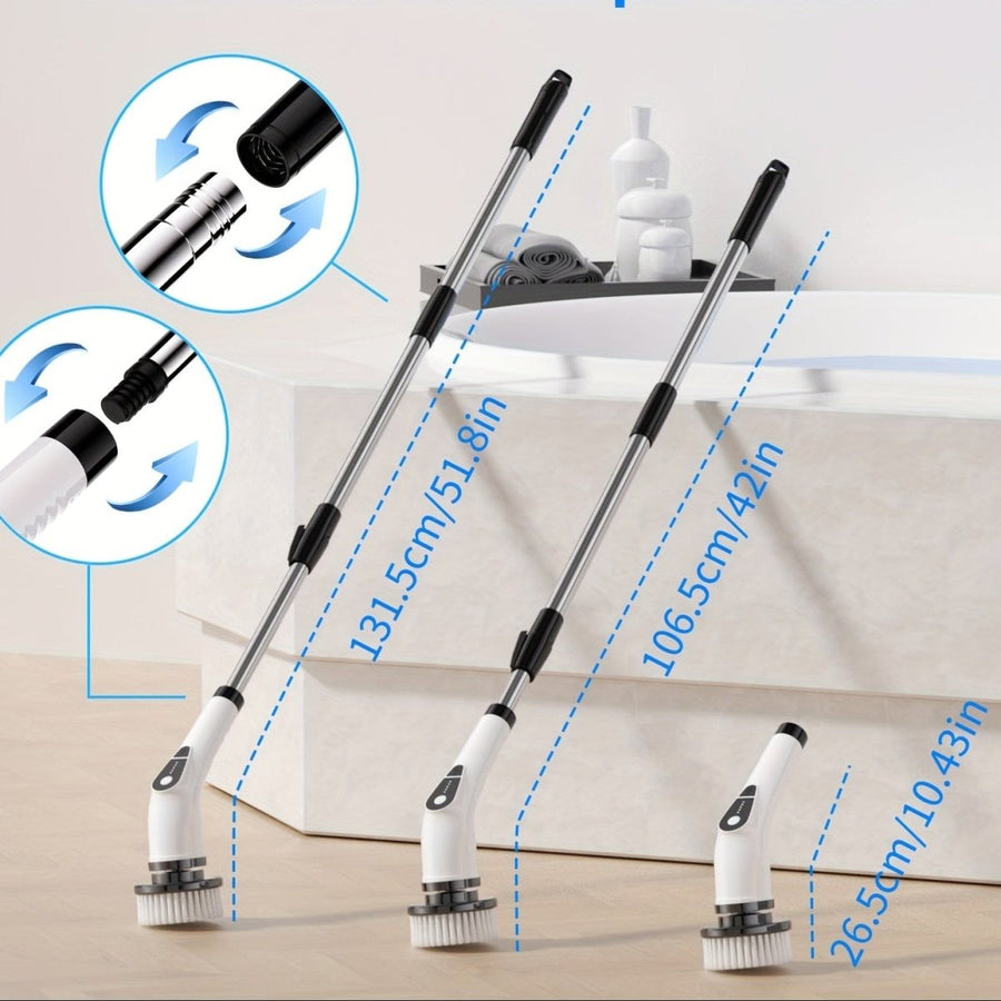 Wireless Cleaning Brush with Telescopic Handle and 7 Replaceable Heads-Home Decor > Decorative Accessories-casanuva-casanuva