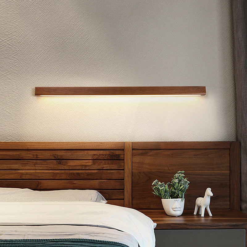 Wood Long Mirror Bathroom Wall Light-Lighting > Wall Lights-casanuva-casanuva