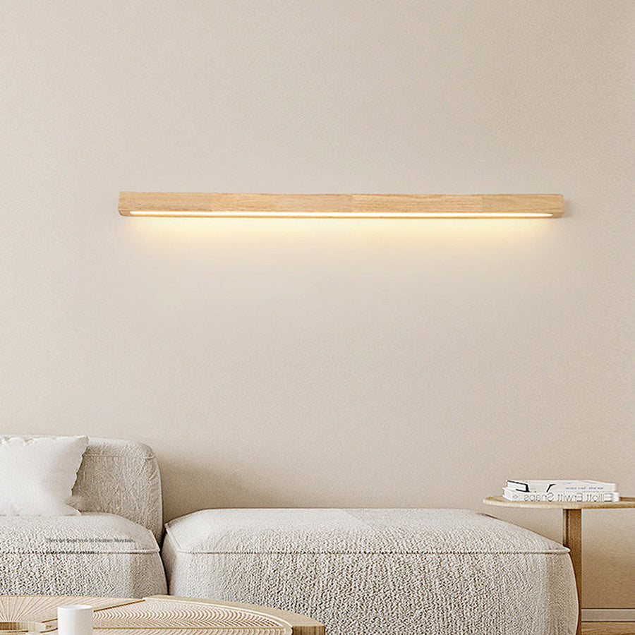 Wood Long Mirror Bathroom Wall Light-Lighting > Wall Lights-casanuva-Wood-D60*H4CM-3-Color (Switch)-casanuva