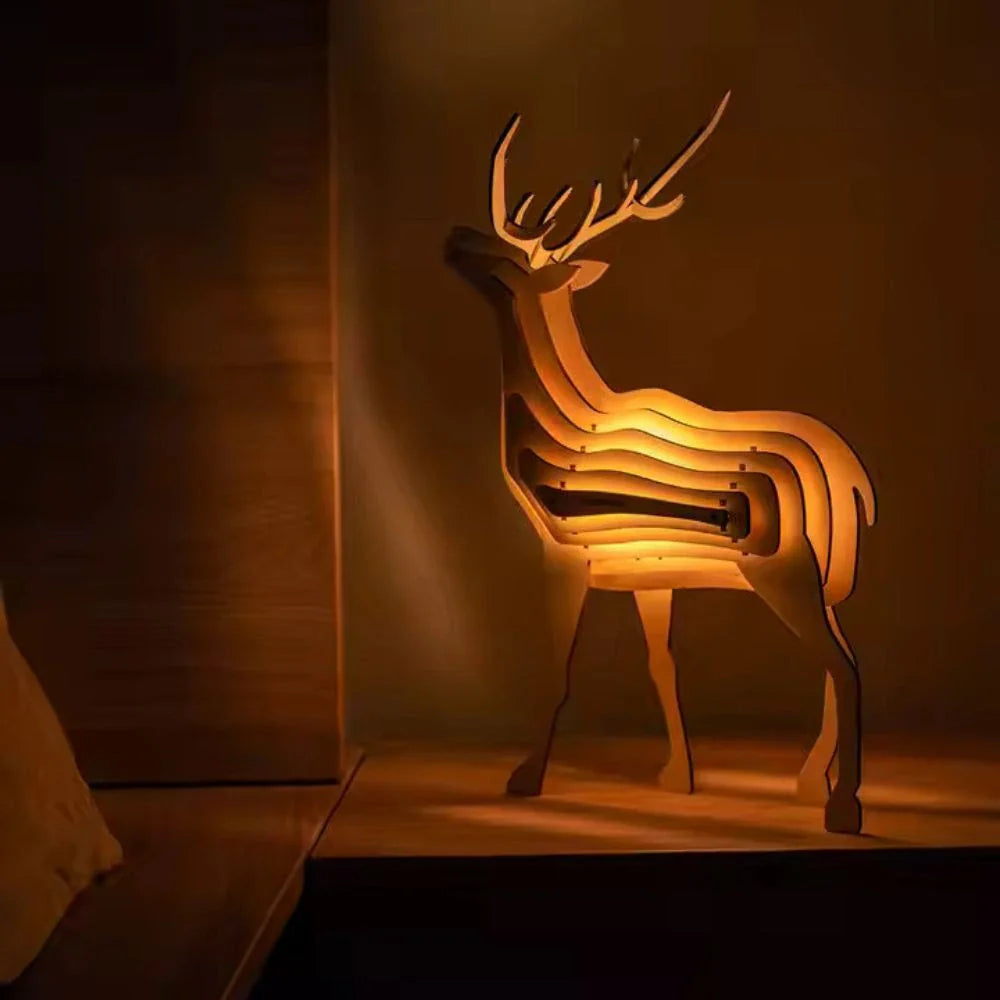 Wooden Animal Night Light-Lighting > Ambient Lighting-casanuva-Reindeer-casanuva